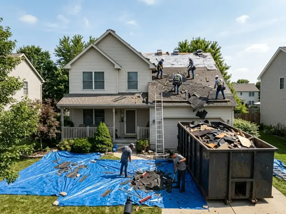 roof-replacement-debris-remova-004 — frequently asked questions, Cheapest Dumpster Rentals in Maryville, IL